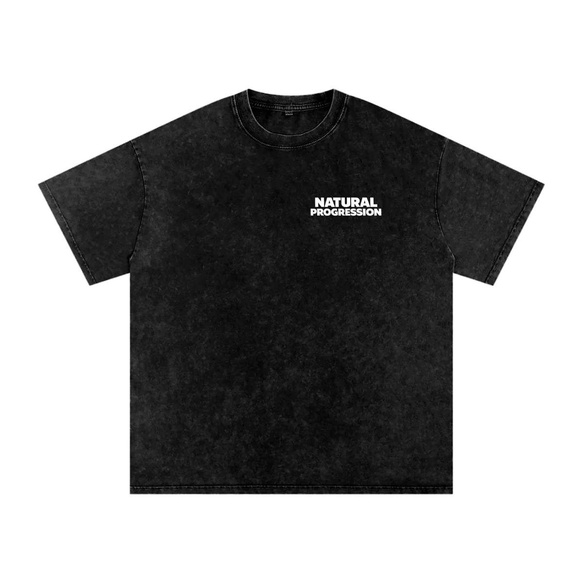 Black washed Natural Progression T-shirt, front view