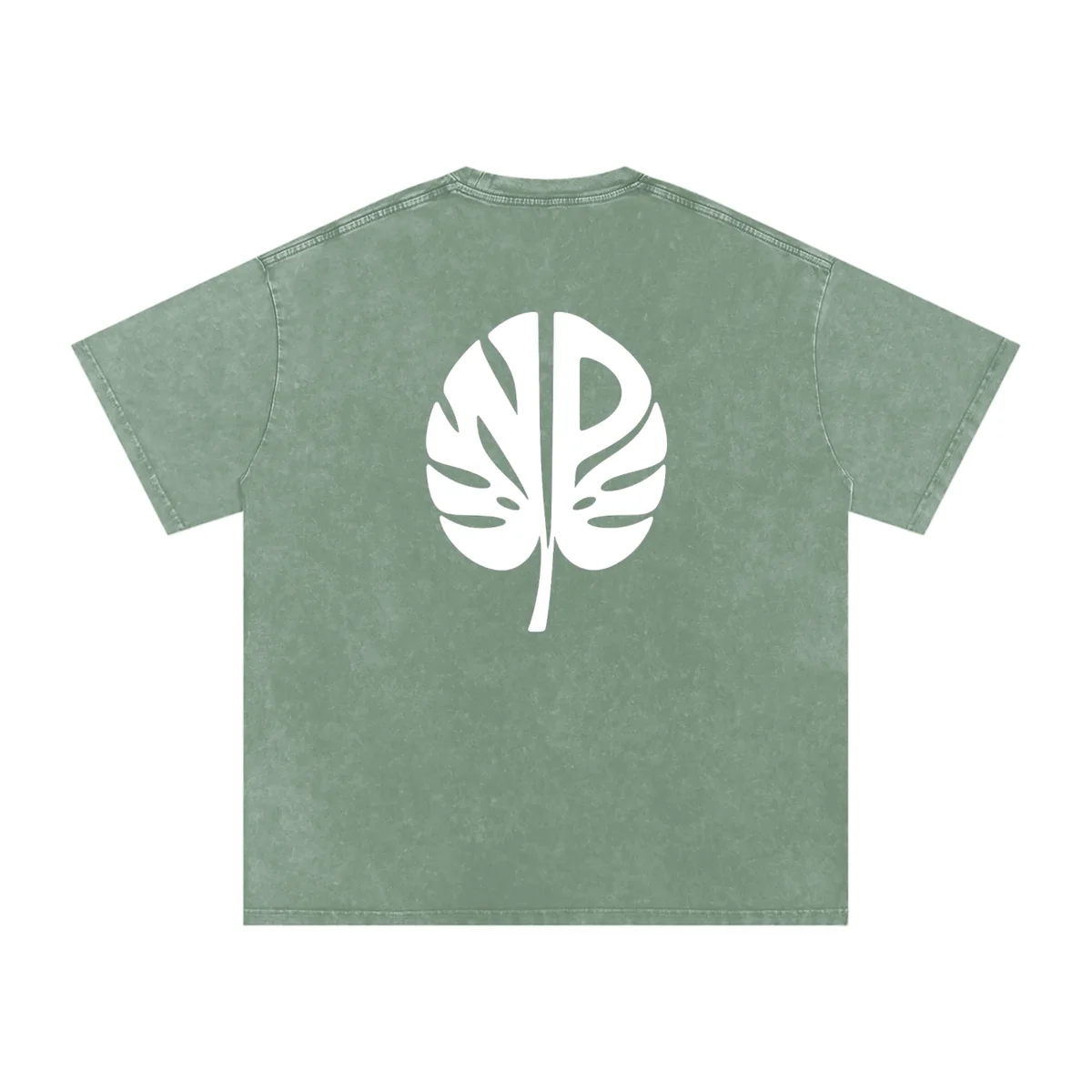 Sage washed Natural Progression T-shirt, back view